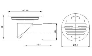 Душевой трап Raglo R605.10.03 золотой сатин